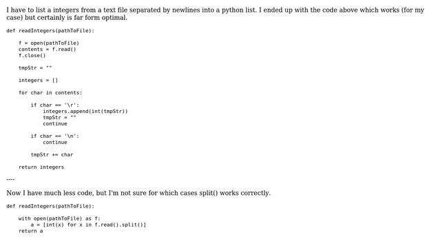 Code Review: Reading ints line from a file in Python смотреть онлайн