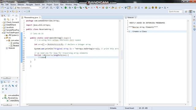 Reverse Array Elements in Java (Interview Based Array Programmes ) смотреть онлайн
