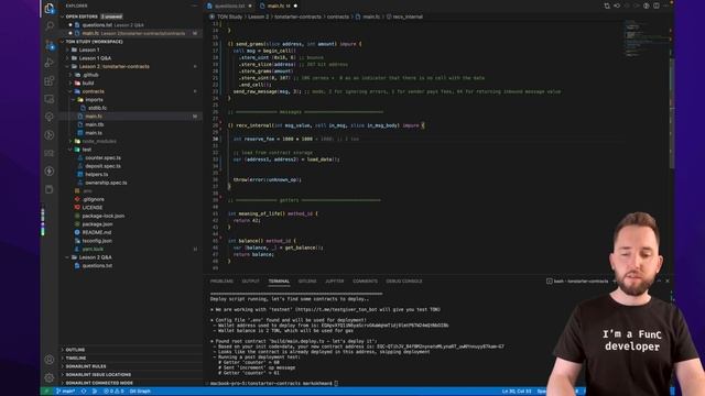 TON Study 2 - Writing a first FunC smart contract with tonstarter-smartcontracts boilerplate смотреть онлайн
