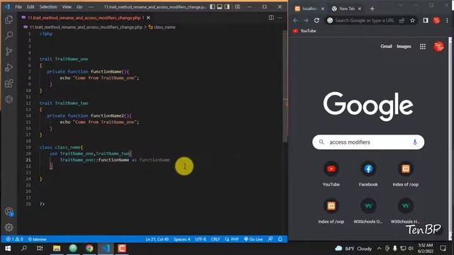 Trait Method and Access Modifiers Rename in OOP PHP Bangla Tutorial | Part - 11 смотреть онлайн