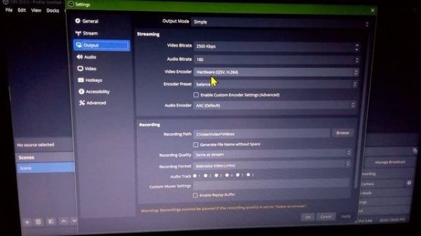 OBS «если используете кодеры NVENC или AMD, убедитесь, что видеодрайверы обновлены» (ноябрь 2023)