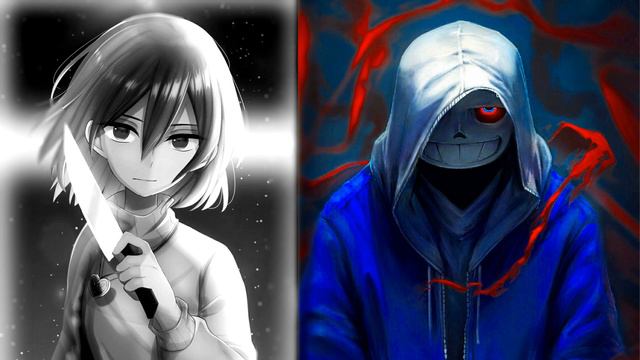 Chara vs Dust Sans Stronger than you (на русском) смотреть онлайн