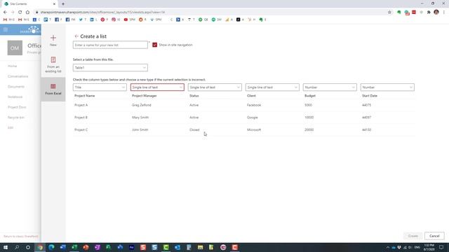 How to import an Excel spreadsheet to a SharePoint custom list смотреть онлайн