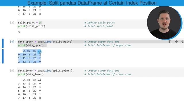 Slice pandas DataFrame by Index in Python (Example) | Split at Particular Row | How to Divide Data смотреть онлайн