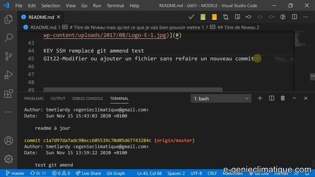 Git22-Modifier ou ajouter un fichier sans refaire un nouveau commit dans le dernier commit смотреть онлайн