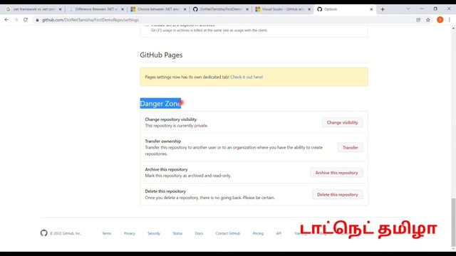 GitHub : How to Delete Repository | DotNet Tamizha | Tamil смотреть онлайн