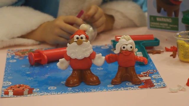 Лепим помощников для снегурочки и деда Мороза.Новогодний набор для лепки.Обзор , распаковка. смотреть онлайн