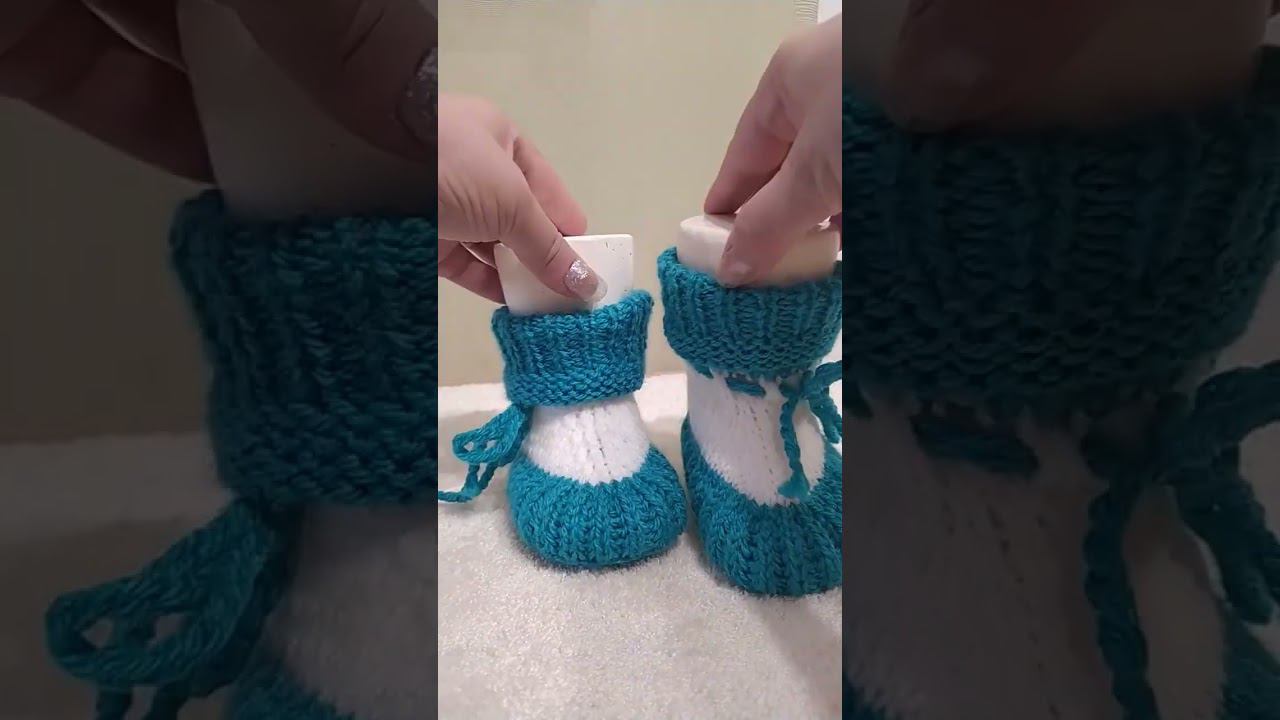 Красивущие пинеточки с отворотом.т #schorts #knitting Ссылка в комментариях смотреть онлайн