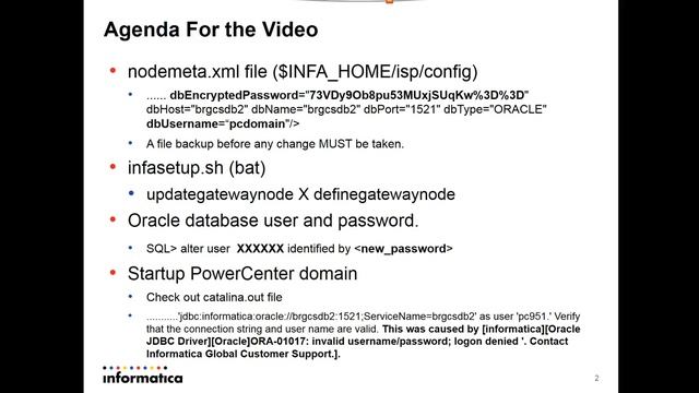How to update password for PowerCenter domain repository user смотреть онлайн