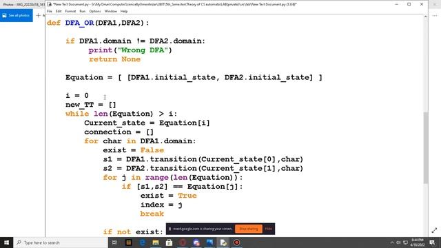 DFA OR (UNION) python code part 2 (RESULT DFA with new Transition and final state) смотреть онлайн
