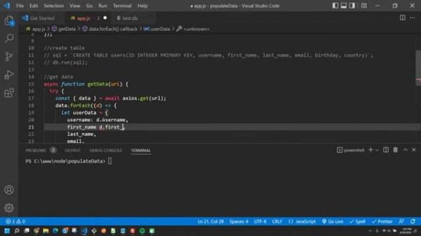 How To Create and Populate a SQLite Users Table With Real User Data in Node JS (2022 Tutorial)