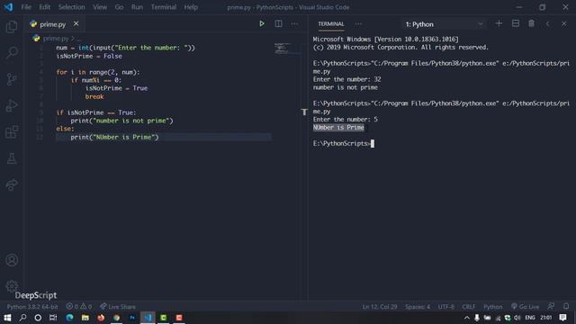 Check Prime Number in Python - The Optimised Way [Explained] DeepScript смотреть онлайн