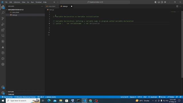 Lec 6 # Variable Declaration vs Initialization in JavaScript: Understanding the Key Differences смотреть онлайн