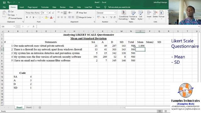 Likert Scale Analysis - Mean and Standard Deviation смотреть онлайн