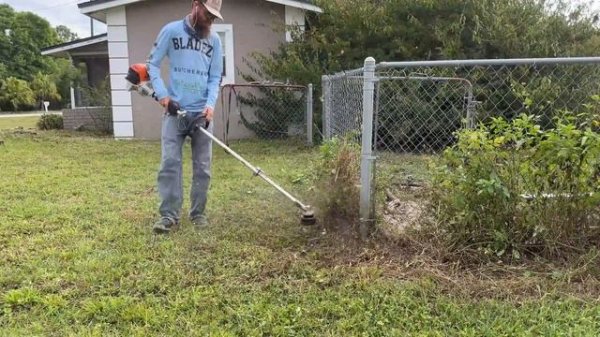 She was EMBARRASSED How OVERGROWN her yard was so i GAVE her a FULL MAKEOVER!