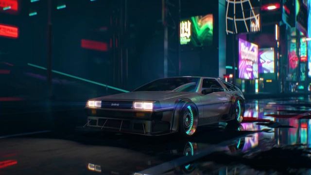 Cyberpunk DeLorean Night City - 12 Hours - 8K Ultra HD смотреть онлайн