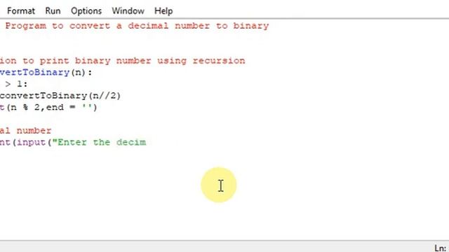 Python Program to convert a decimal number to binary смотреть онлайн