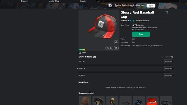 Buying a third Glossy Red Baseball Cap | Roblox смотреть онлайн