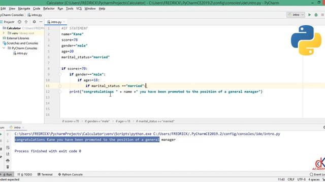 Nested if statement in python смотреть онлайн
