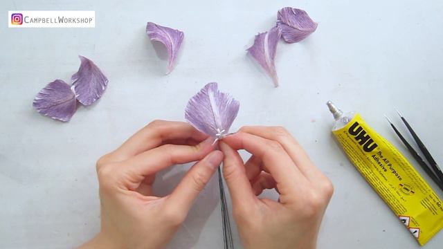 LEARN TO MAKE GLADIOLUS - SWORD LILY WITH CREPE PAPER | Step To Step Tutorial