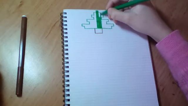 Как нарисовать ёлку по клеточкам!Видео-урок #2 смотреть онлайн