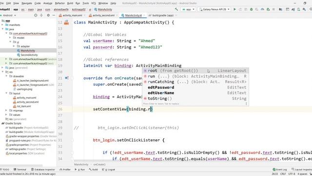 12 - Android - Kotlin - ViewBinding to replace findViewById - شرح смотреть онлайн
