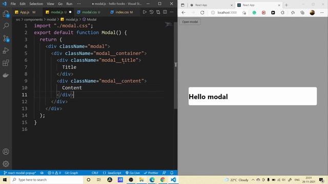 Simple Modal popup with React js | React in tamil смотреть онлайн