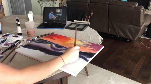 following a Bob Ross tutorial | the perfect mother's day present! смотреть онлайн