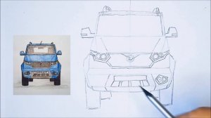 Как нарисовать машину УАЗ Патриот просто карандашами How to Draw Car UAZ Patriot Simple Auto Drawin