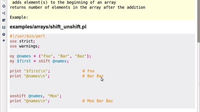 Beginner Perl Maven tutorial: 5.8 - shift and unshift смотреть онлайн