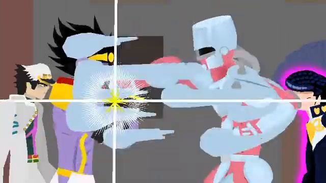 jotaro vs josuke jojo (stick nodes) T animation смотреть онлайн