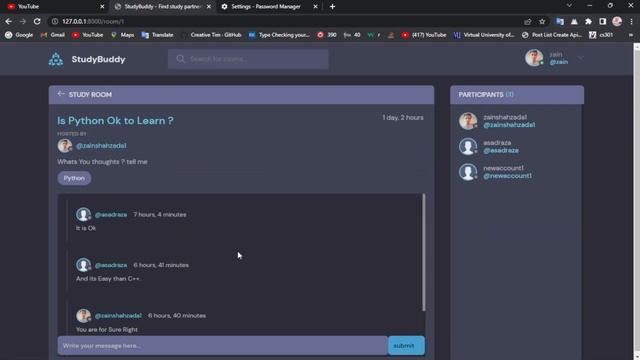 Discord like Website for Students made with django and sqlite database смотреть онлайн