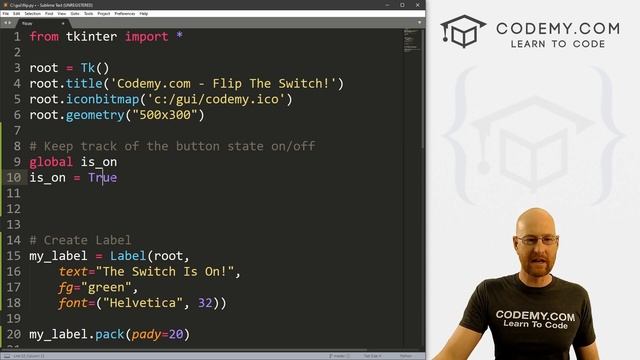 On/Off Button Switch - Python Tkinter GUI Tutorial #161 смотреть онлайн