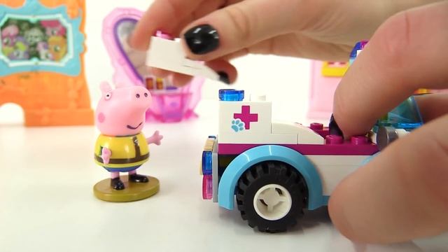 Видео для детей. Свинка Пеппа и машинка из конструктора