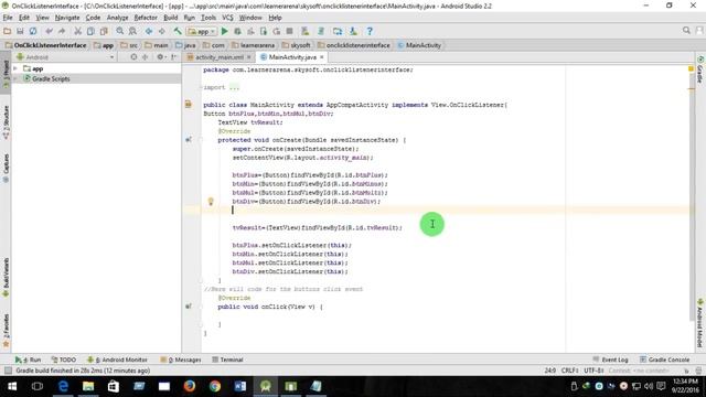 Android App Development Tutorial For Beginners Click Listner using Interface смотреть онлайн