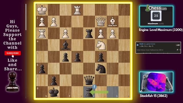 Stockfish 15 vs Chess.com Engine Maximum Level || Amazing Fight!!! смотреть онлайн