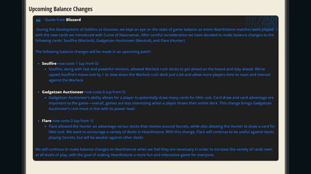 Upcoming Balance Changes - Hearthstone GvG - December 2nd 2014 смотреть онлайн