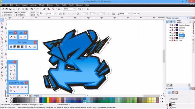 Cara membuat Graffiti di Coreldraw- letter B [SPEEDART] смотреть онлайн