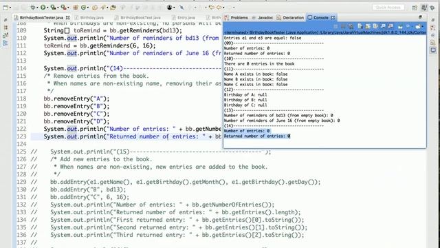 CS2 Java Tutorial Birthday Book App 14 BirthdayBook class, removeEntry method Case of Empty Book смотреть онлайн