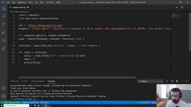 Scrape blog posts with Python смотреть онлайн