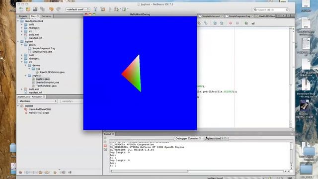 First triangle with OpenGL ES 2.0 and jogl (java) смотреть онлайн