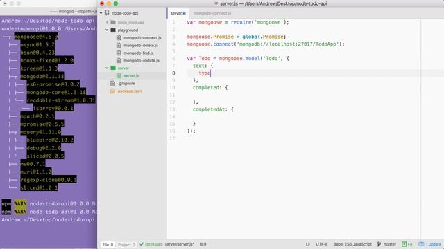 MongoDB Mongoose and REST APIs (Todo API): Setting Up Mongoose смотреть онлайн