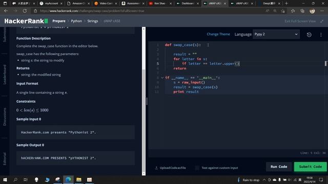 How to Swap Case in Python HackerRank Challenge смотреть онлайн