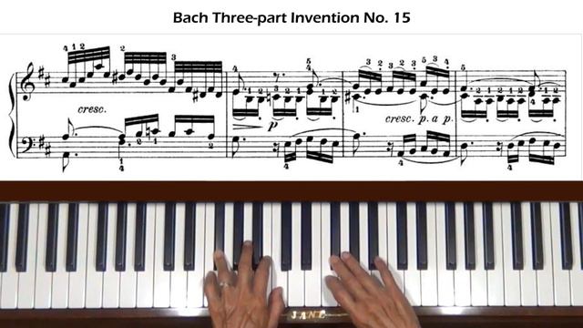 Bach Three-Part Invention Sinfonia No. 15 in B minor BWV 801 Piano Tutorial смотреть онлайн