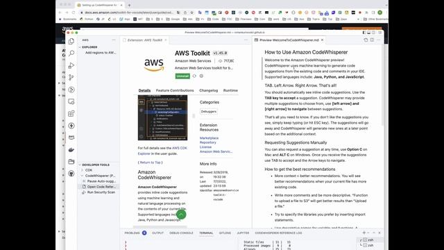 Установка Amazon CodeWhisperer в Visual Studio Code смотреть онлайн
