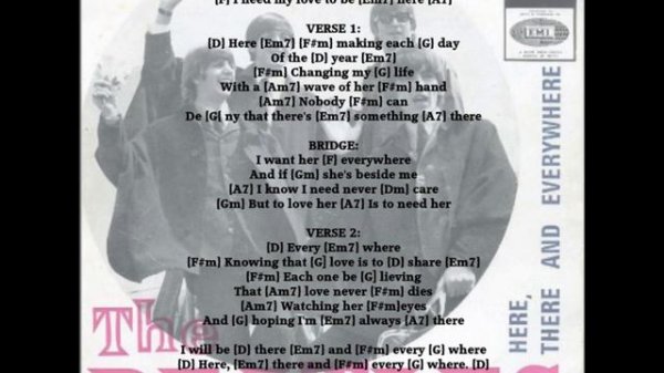 "Here There And Everywhere."  Beatles Easy Play Chords