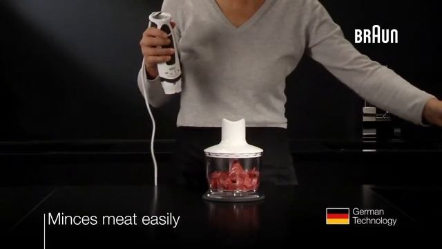 Meat Mincing - Braun Multiquick hand blender minces meat смотреть онлайн