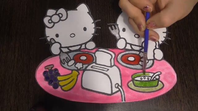 Раскраски для детей - Hello Kitty. Хелло Китти. Завтрак смотреть онлайн