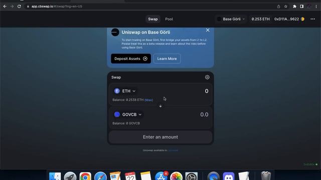 Активничаем в CBSwap Testnet