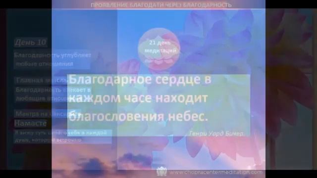 День 10 Благодарность углубляет любые отношения (21 ДЕНЬ МЕДИТАЦИЙ БЛАГОДАРНОСТИ Дипак Чопра) смотреть онлайн